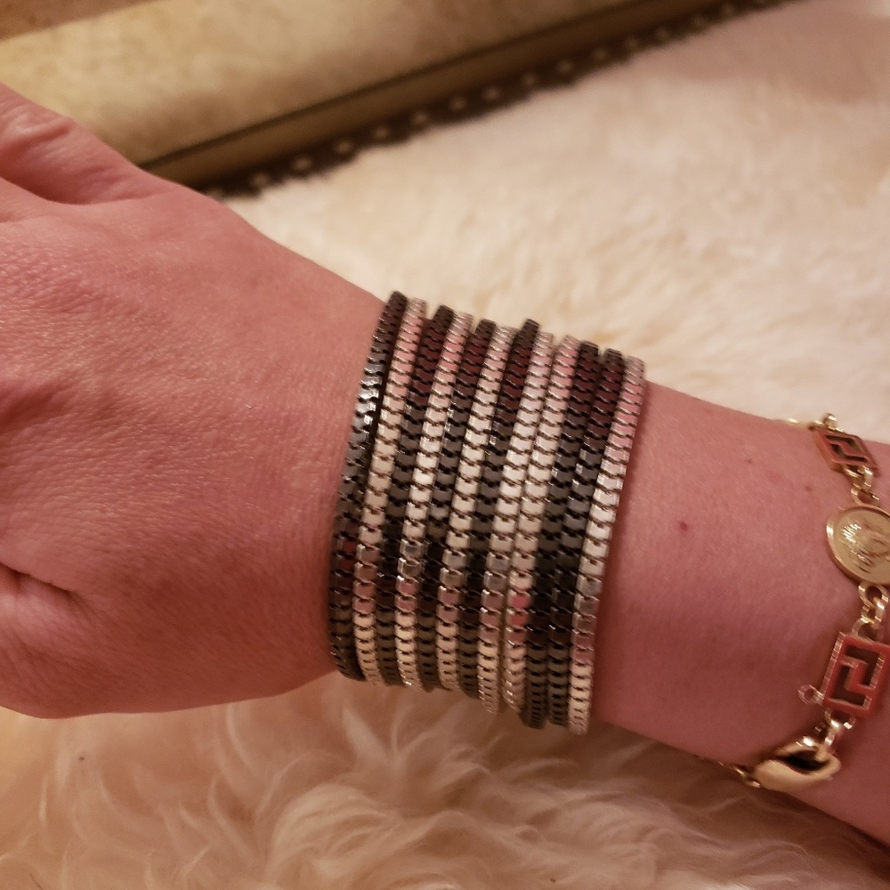 Rhodium and silver bracelet